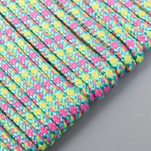 Тесьма декоративная шнур "Яркий разноцветный круглый" намотка 5 м ширина 0,3 см