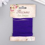Тесьма декоративная резинка &quot;Тёмно-фиолетовая круглая&quot; намотка 4 м ширина 0,2 см