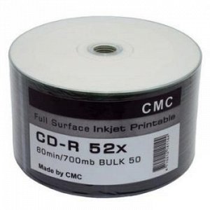 CD-R 700Mb CMC 52хFull Ink.Print BULK 50 шт шпиль Т0014387 СМС {Индия}