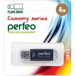 USB-флеш-накопитель PERFEO  4GB E01 Black economy series Perfeo {Китай}