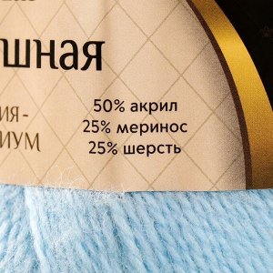 Пряжа "Воздушная" 25%меринос. шерсть, 25%шерсть, 50%акрил 370м/100гр (014 голуб. св)