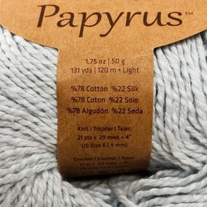 Пряжа "Papyrus" 78% Хлопок, 22% Шелк 120м/50гр (13 сероголубой)