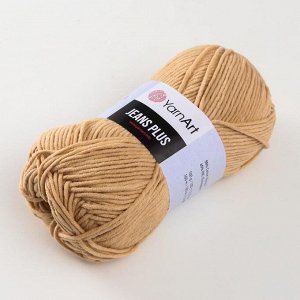 Пряжа для вязания спицами, крючком YarnArt, Jeans plus, 55% хлопок, 45% акрил, 160 м/100 г, (07 бежев)