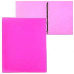 Папка на 4 кольцах А4 пласт 18мм 500мкм Calligrata розовый неон