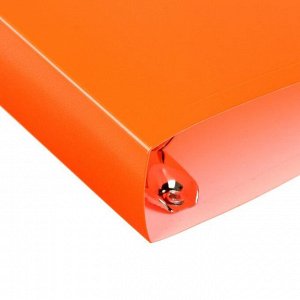 Папка на 4 кольцах А4,, 40 мм, 500 мкм, оранжевая неон