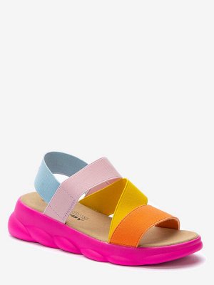 217200/01-02 оранжевый/розовый текстиль детские (для девочек) туфли открытые (В-Л 2021)