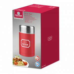 945 Термос для еды 0,8 л с внутр.контейнером 0,35 л Picnic Red Rondell (R)
