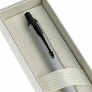 Ручка шариковая Parker IM Achromatic Grey BT корпус из нержавеющей стали, серый матовый, синие чернила