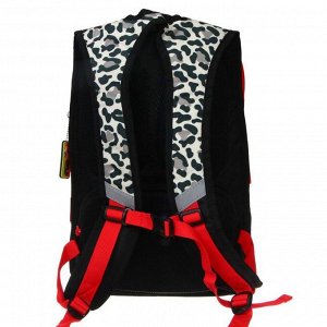Рюкзак молодёжный, Merlin, GL2020, 44 x 30 x 13 см, эргономичная спинка, чёрный/бежевый/коричневый