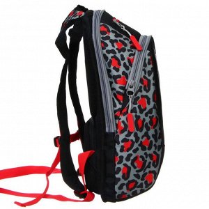 Рюкзак молодёжный, Merlin, GL2020, 44 x 30 x 13 см, эргономичная спинка, чёрный/красный
