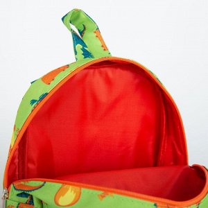Рюкзак детский, отдел на молнии, наружный карман, светоотражающая полоса, цвет салатовый