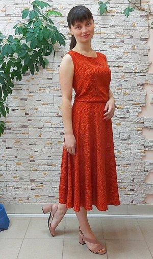 Платье Цвет: Терракотовый
Год: 2021
Страна: Россия
Состав Штапель,вискоза 100 %, платье с отрезной талией на резинке
