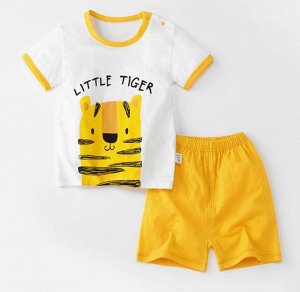 Детский костюм, принт "тигр", цвет белый/желтый