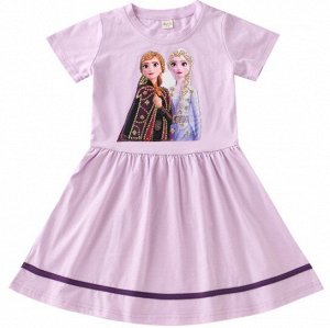Детское платье, принт "принцессы", цвет фиолетовый