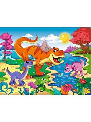 Пазл-рамка Рыжий кот Мир динозавров №545