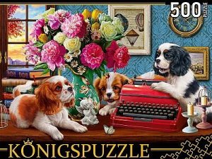 Пазлы Konigspuzzle Щенки в кабинете 500 элементов34