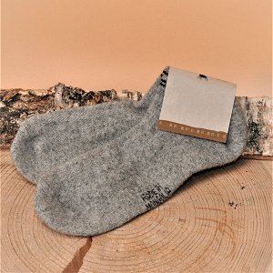 Мужские укороченные шерстяные носки для кроссовок, 70% шерсти, размер 44-46, серый, производство Монголия