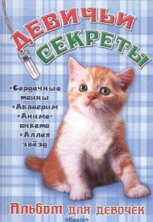 Альбом для девочек "Девичьи секреты" Рыжий котенок 96стр., 200х130мм, Твердый переплет