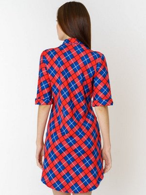 Платье-рубашка арт.793-10,сине-красная
