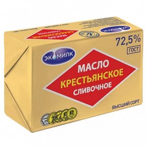 Масло  "Экомилк", Крестьянское  72,5%, 180г