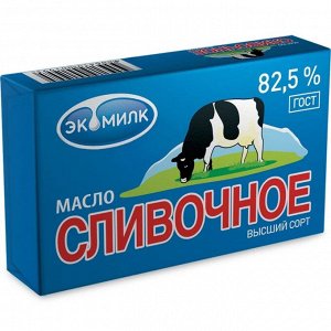 Масло "Экомилк",  сливочное 82,5%, 180г