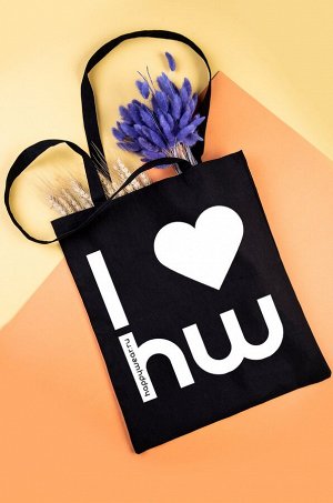 Женская эко-сумка шоппер с надписью I love happywear