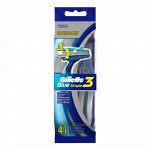 GILLETTE Blue Simple3 Бритвы одноразовые  4шт