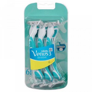 GILLETTE VENUS 3 SENSITIVE  Бритвы одноразовые 4+2CT ПрепакКоробка