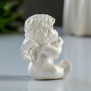 Фигурка гипс «Ангелок», перламутровая, 5x5.5x4 см