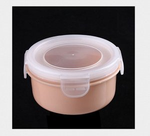 Герметичный мини-контейнер для хранения продуктов питания, круглый, цвет розовый