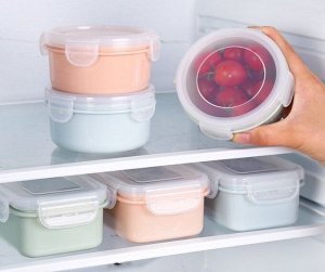 Герметичный мини-контейнер для хранения продуктов питания, круглый, цвет розовый