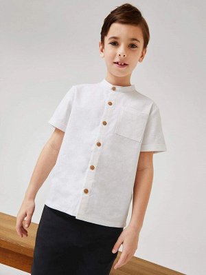 BASICS Однобортная рубашка с воротником-стойкой для мальчиков