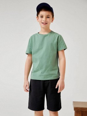 BASICS Однотонная футболка с круглым воротником для мальчиков