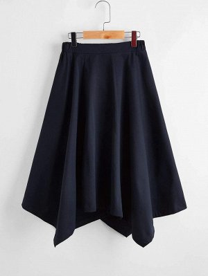 Однотонная асимметричная юбка для девочек
