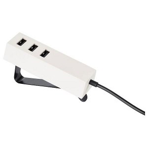 Зарядное устройство USB, с зажимом, белый