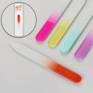 Пилка стеклянная для ногтей «Цветной градиент», в чехле, 9 см, цвет МИКС