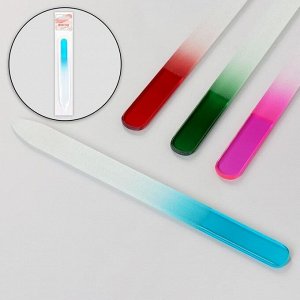 Пилка стеклянная для ногтей «Цветной градиент», в чехле, 14 см, цвет МИКС