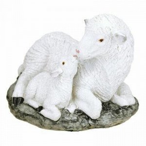 Скульптура-фигура для сада из полистоуна "Овца с овечкой" 17