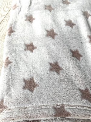 Плед из Велсофта Полуторный Звезды Какао 150*200 см