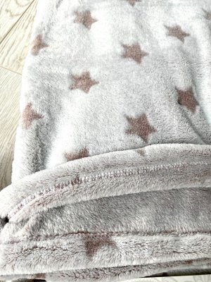 Швейный цех "Маруся" Плед из Велсофта Евро Звезды Какао 200*220 см