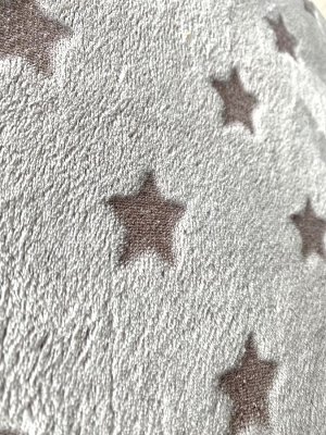 Плед из Велсофта Полуторный Звезды Какао 150*200 см