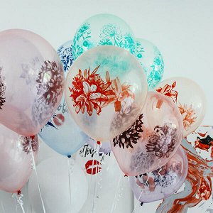 Кристалл Bubble ассорти рис Цветы 25шт 12"/30см