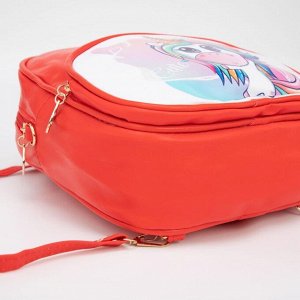 Рюкзак-сумка L-607 Единорог, 19*7*23, отд на молн, н/карман, красный
