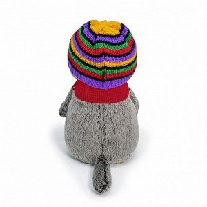Мягкая игрушка «Басик в полосатой шапке с шарфом», 19 см