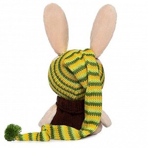 Мягкая игрушка «Заяц Антоша» в шапочке и свитере, 15 см