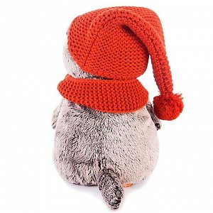 Мягкая игрушка «Басик», в вязаной шапке и шарфе, 30 см