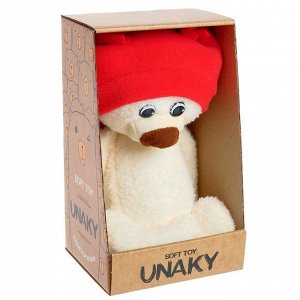 Мягкая игрушка «Медвежонок Ермак в шапке», цвет молочный, 21 см