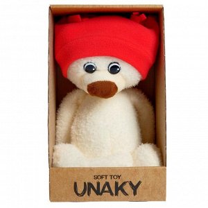 Мягкая игрушка «Медвежонок Ермак в шапке», цвет молочный, 21 см