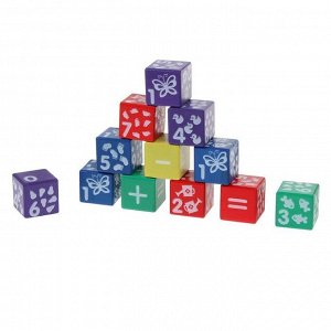 Кубики "Весёлый счет" с закругленными углами, 12 шт.