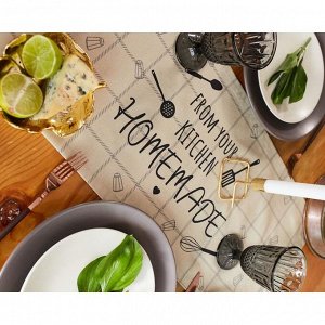 Дорожка на стол Этель Homemade 30?70 см, 100% хлопок, саржа 190 г/м?, бежевая